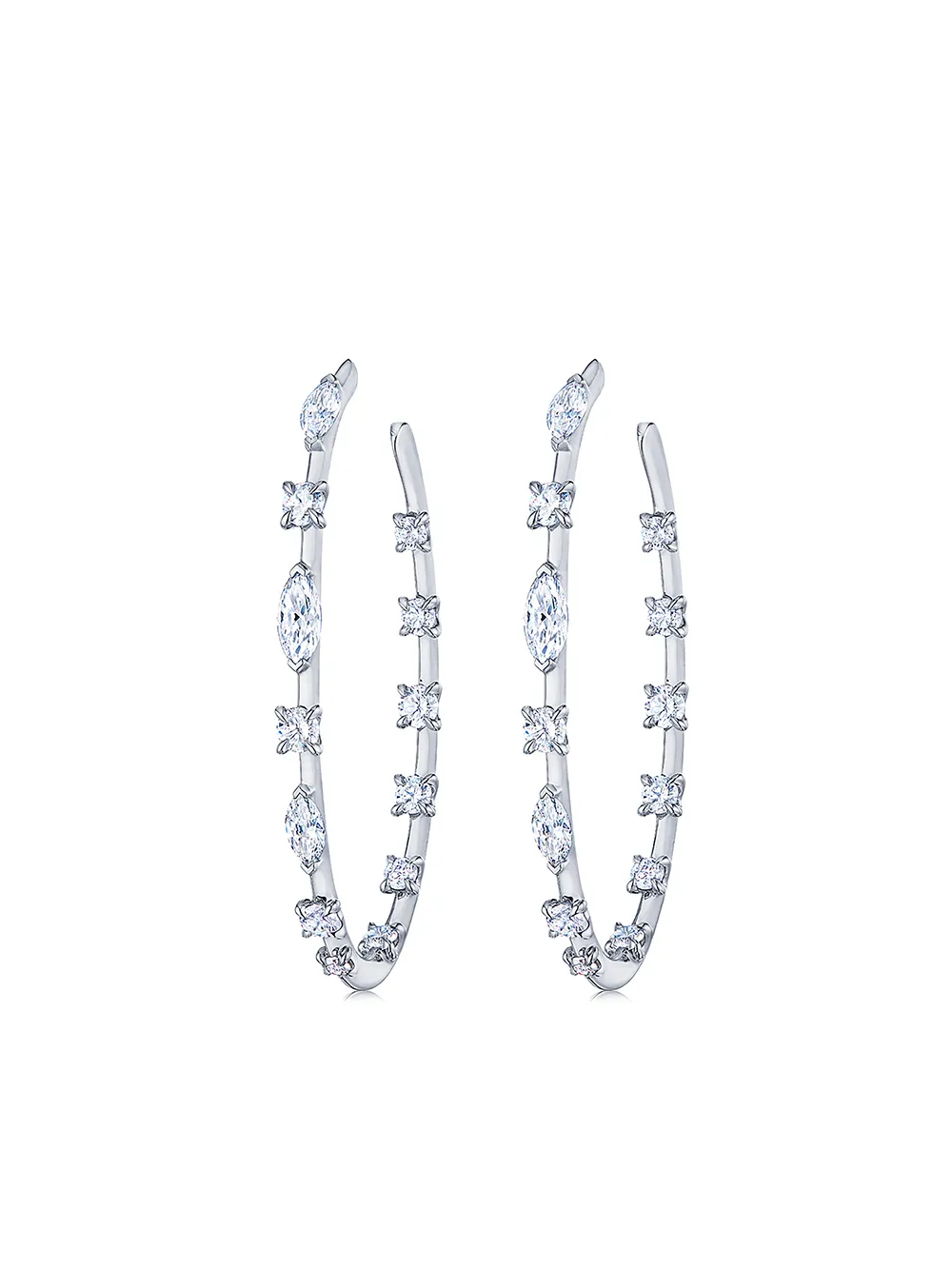 KWIAT Orecchini a cerchio Starry Night in oro bianco 18kt con diamanti - Argento