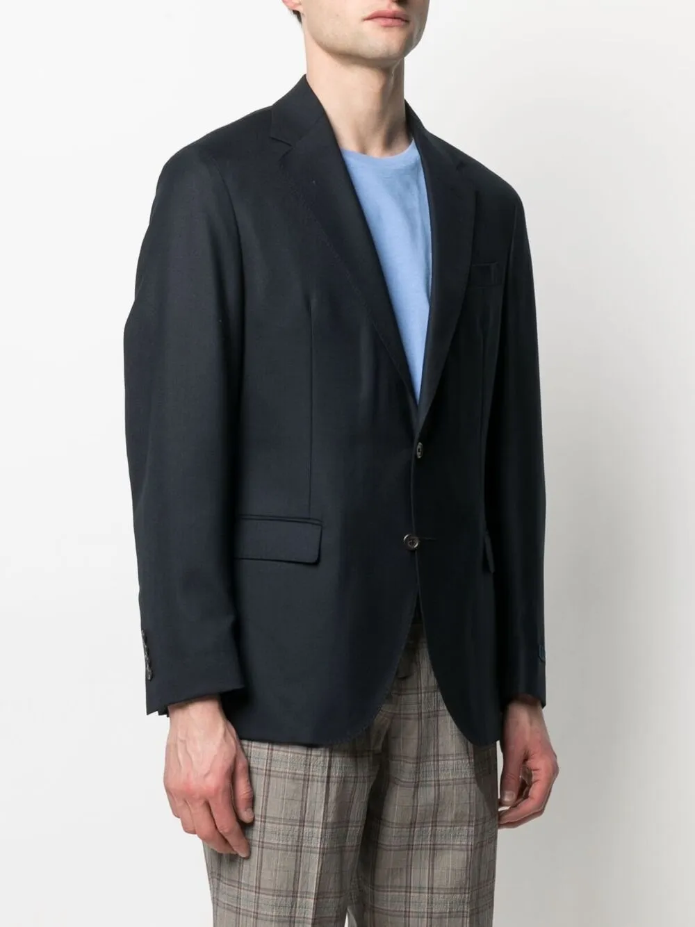 Polo Ralph Lauren Notch Lapel Wool Blazer In Blue
