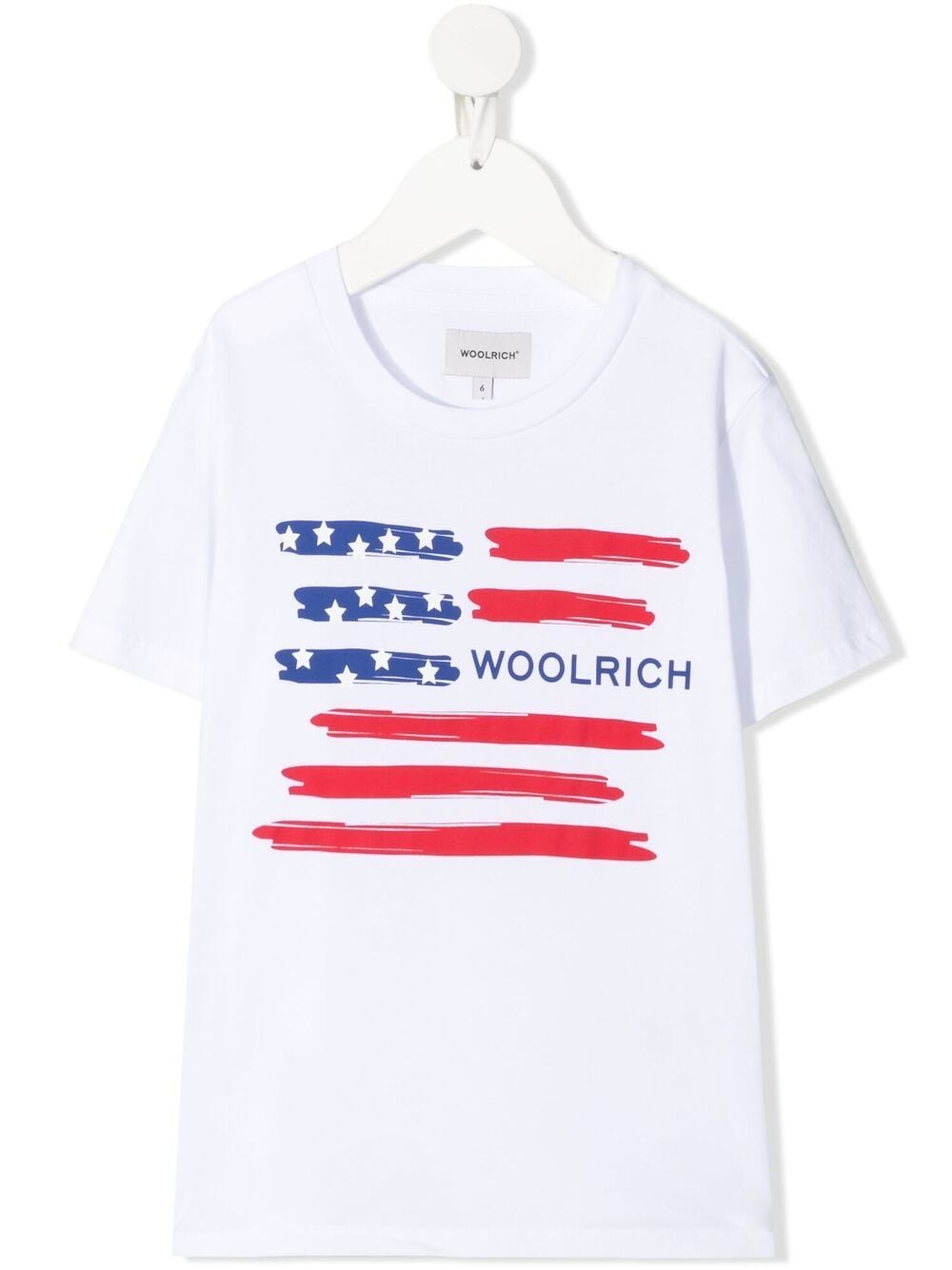 Woolrich Kids' Usa Flag-print T-shirt In White