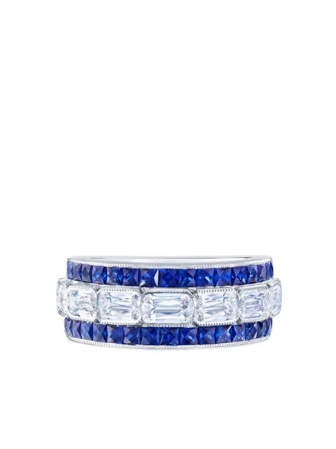 KWIAT Ashoka sapphire east-west partway band ring