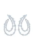 KWIAT 18kt white gold diamond Starry Night two-row sideways hoop earrings - Silver