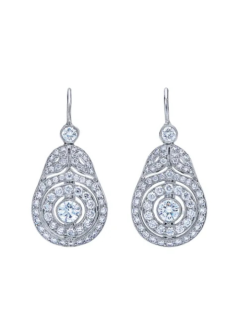 KWIAT 18kt white gold diamond Splendor Concentric drop earrings