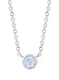 KWIAT 18kt white gold round diamond bezel set pendant necklace - Silver