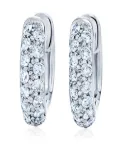 KWIAT 18kt white gold petite Moonlight pavé diamond hoop earrings - Silver