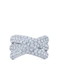 KWIAT 18kt white gold diamond Moonlight three-row crossover ring - Silver