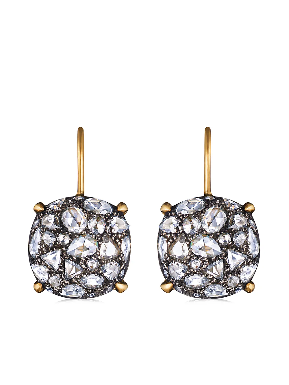 FRED LEIGHTON серьги Bombé из желтого золота и серебра с бриллиантами