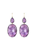 FRED LEIGHTON 18kt yellow gold and silver Collect double drop amethyst earrings