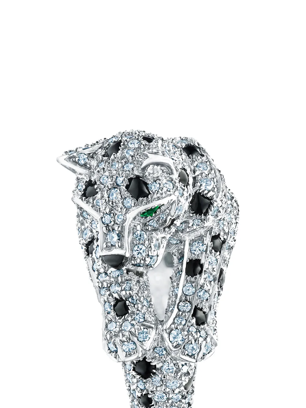 FRED LEIGHTON Cartier London 铂金钻石缟玛瑙黑豹戒指