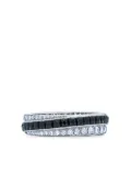 FRED LEIGHTON 18kt white gold onyx and diamond diagonal stripe eternity band ring - Silver