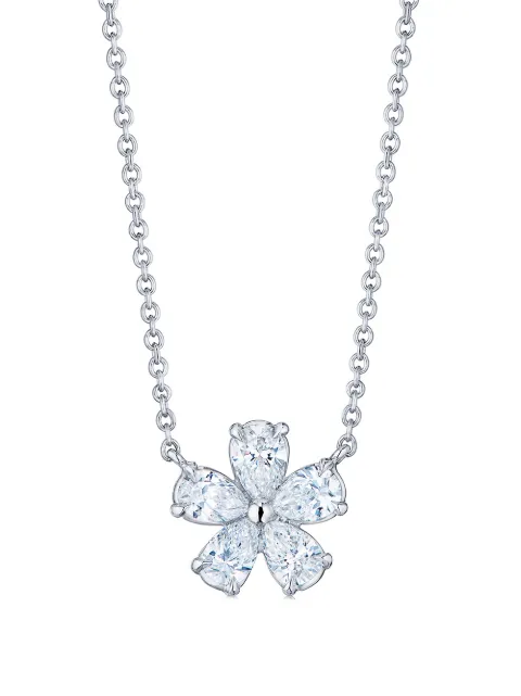 KWIAT platinum cluster floral diamond pendant necklace
