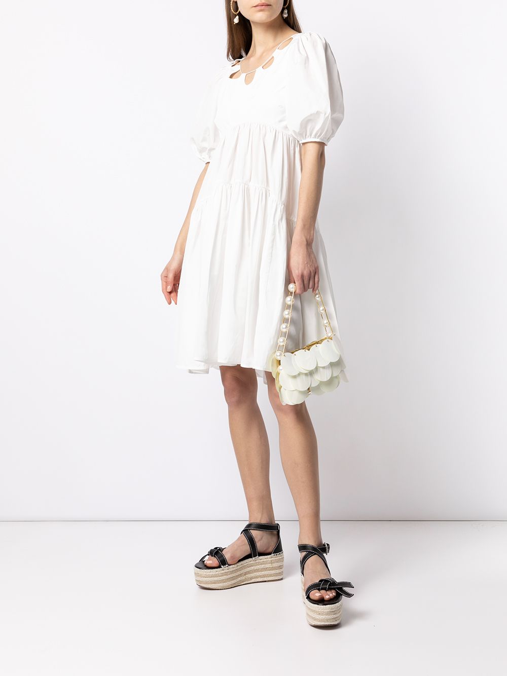 Shop Cecilie Bahnsen Harriet cut-out smock dress with Express Delivery ...