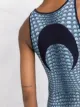 Marine Serre Moon Fish Skin jacquard dress