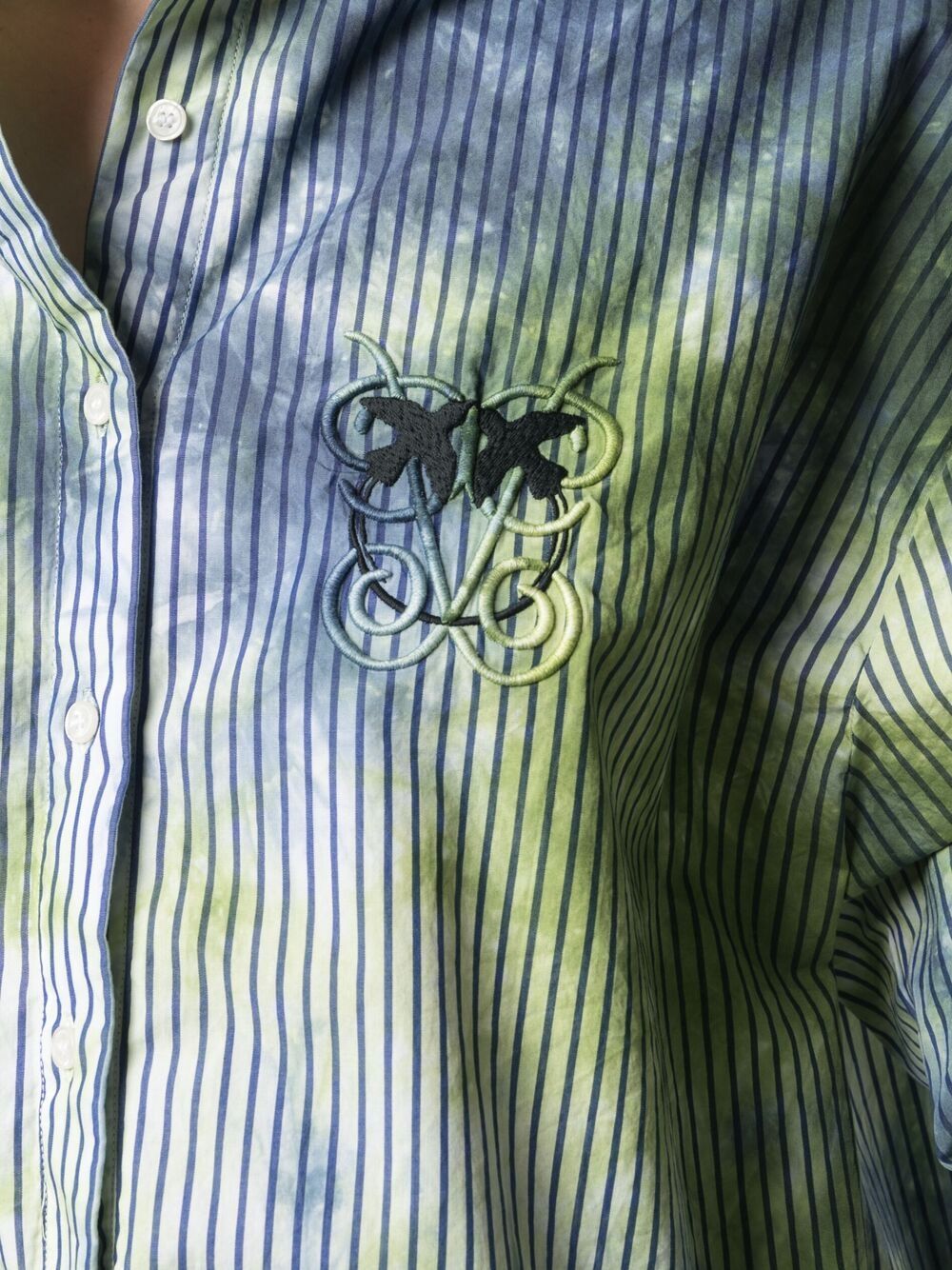 фото Pinko рубашка с принтом тай-дай и логотипом