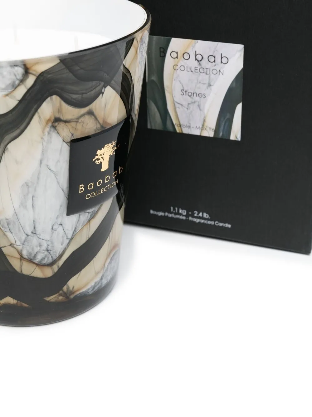 Baobab Collection Marble Max 16 Scented Candle In Neutrals
