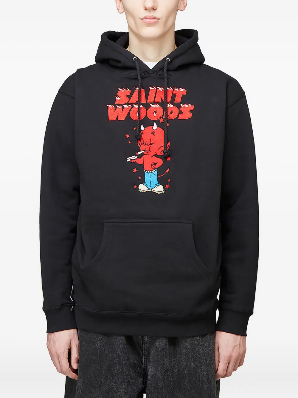 Saintwoods Little Devils printed hoodie | Black | Image 1