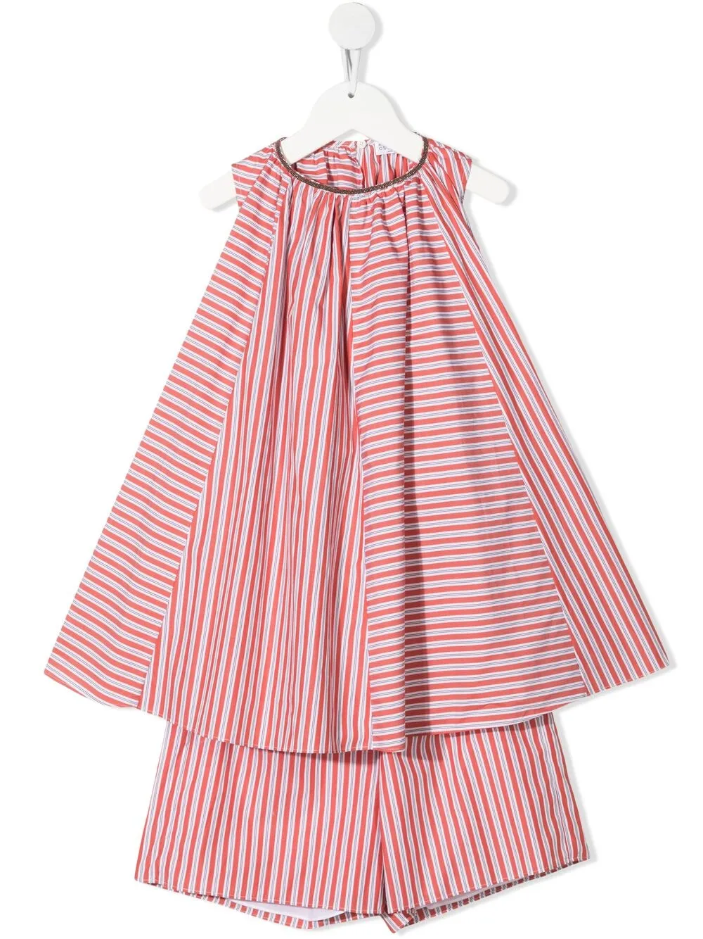 BRUNELLO CUCINELLI STRIPED SLEEVELESS TWO-PIECE