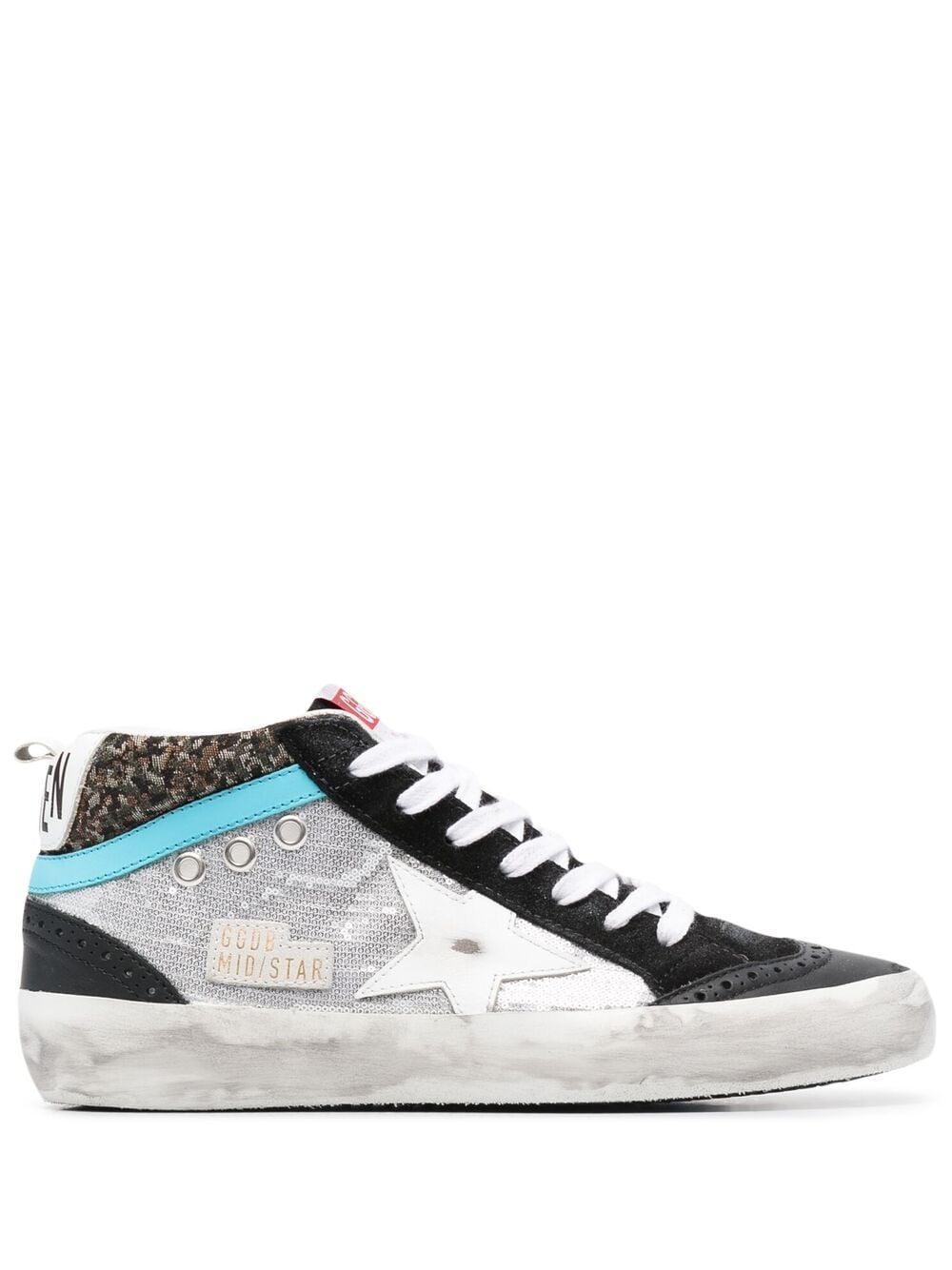 Golden Goose Mid Star High-top Sneakers In Silver