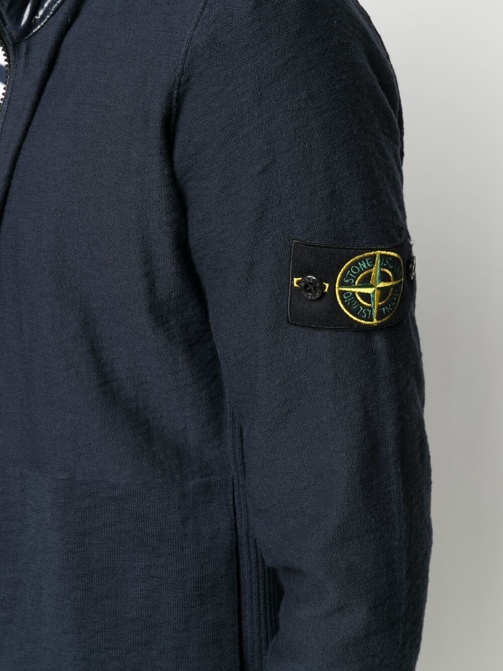 фото Stone island худи на молнии с нашивкой-логотипом