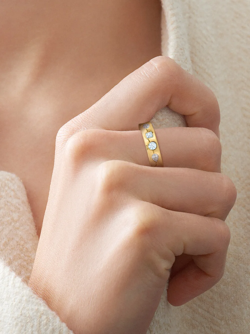  Kwiat 18kt Gelbgoldring Mit Diamanten 