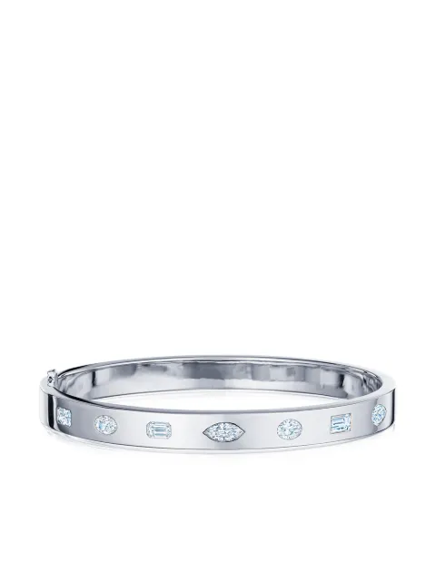 KWIAT 18kt white gold stackable fancy shape diamond bangle