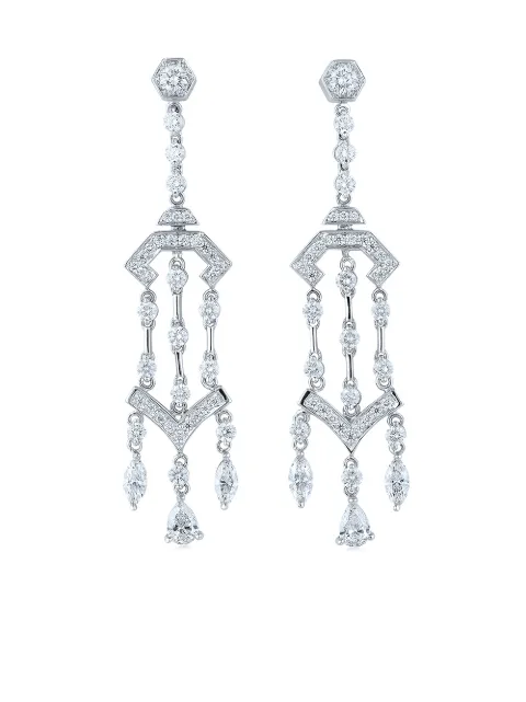 KWIAT 18kt white gold diamond Pagoda chandelier earrings