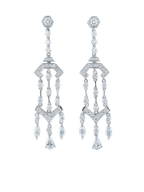 Boucles d'oreilles pendantes Pagoda en or blanc 18ct ornées de diamants - KWIAT - Modalova