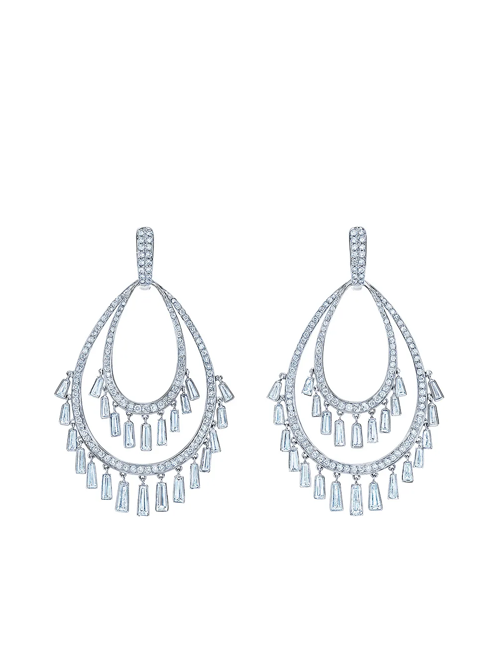 KWIAT Orecchini Legacy Flamenco in oro bianco 18kt con diamanti - Argento