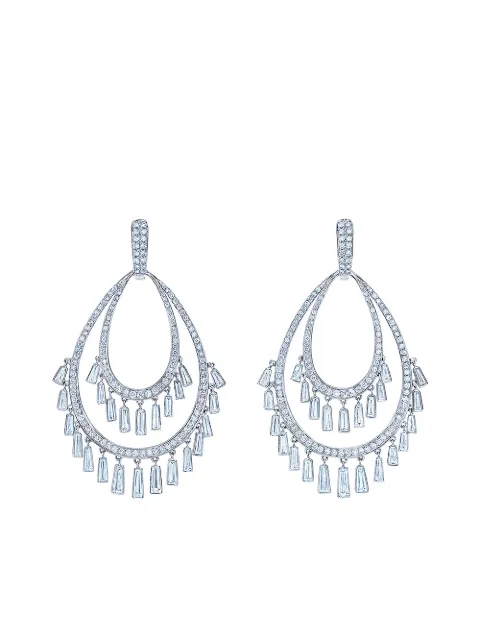 KWIAT 18kt white gold Legacy Flamenco diamond earrings