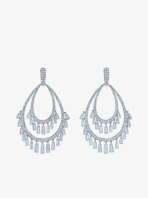 KWIAT 18kt white gold Legacy Flamenco diamond earrings
