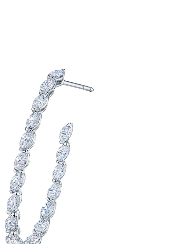 White gold deals diamond hoop earrings