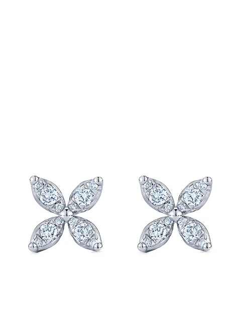 KWIAT 18kt white gold Sunburst X diamond earrings