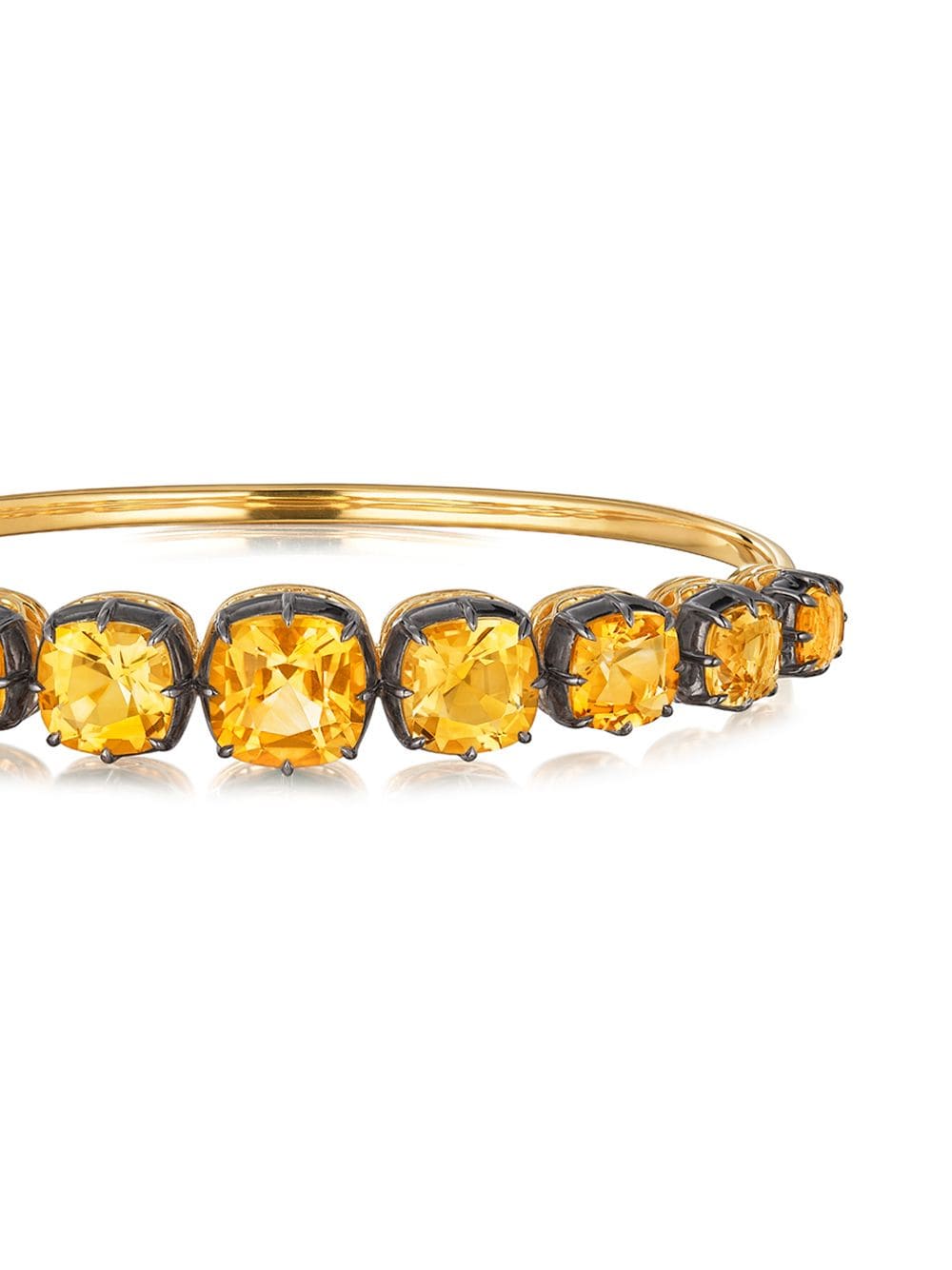 Shop Fred Leighton 18kt Gold Cushion Citrine Collet Bangle