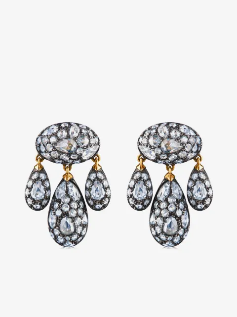 FRED LEIGHTON 18kt gold diamond Modern Girandole pendant earrings