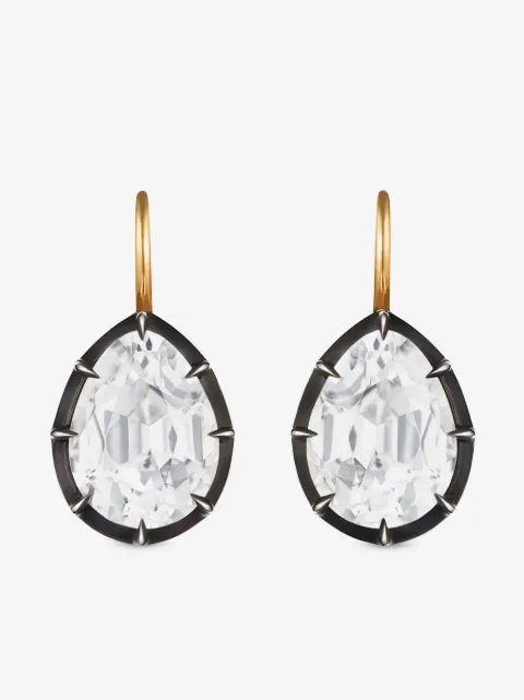 FRED LEIGHTON 18kt yellow gold pear shape topaz drop earrings