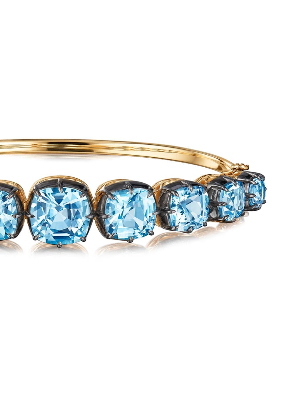 Shop Fred Leighton 18kt Yellow Gold Cushion Topaz Collect Bangle