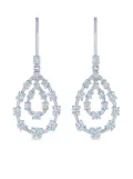 KWIAT 18kt white gold diamond Starry Night double teardrop earrings - Silver