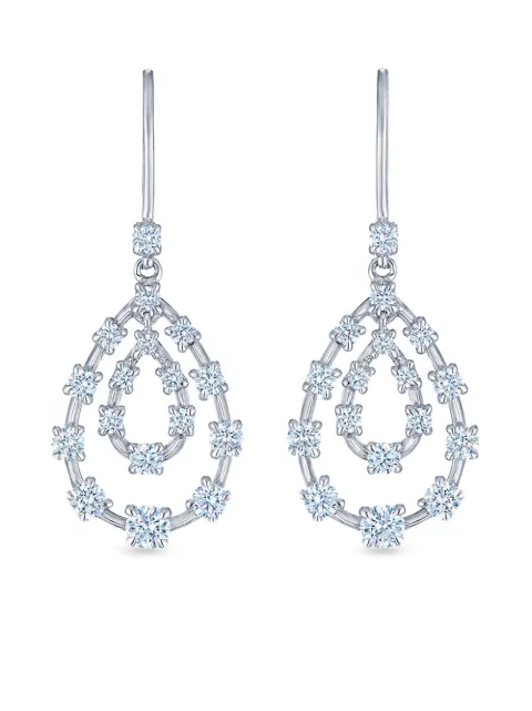 KWIAT 18kt white gold diamond Starry Night double teardrop earrings