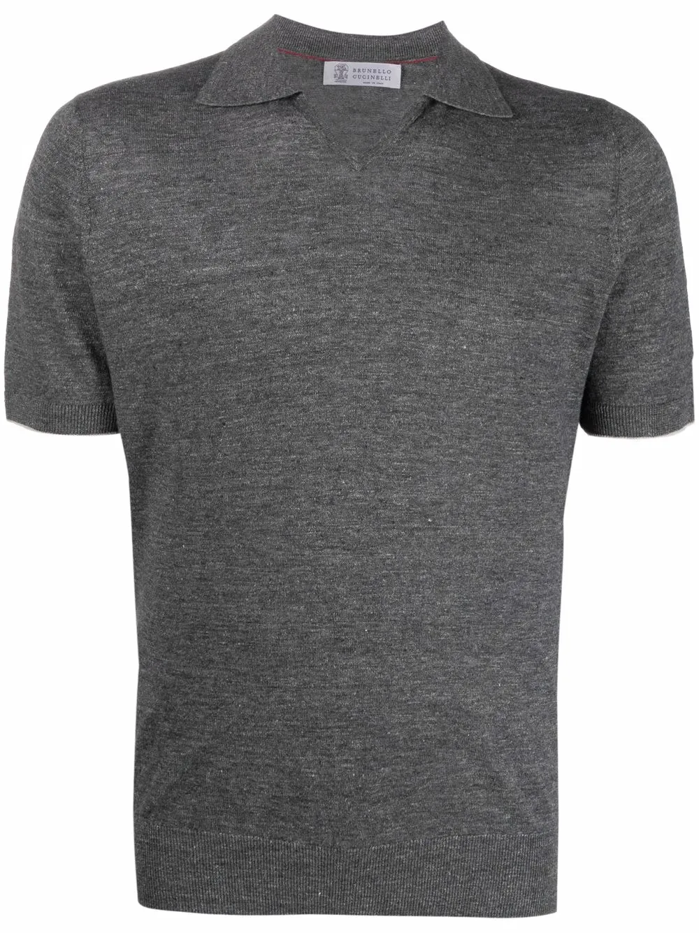 Brunello Cucinelli V-neck Polo Shirt In Grey