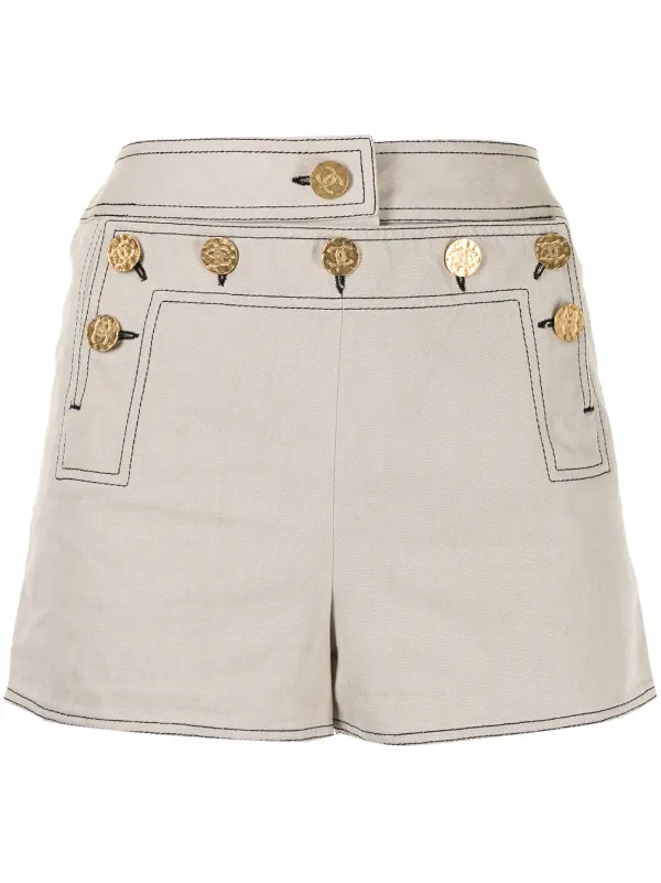 chanel logo shorts