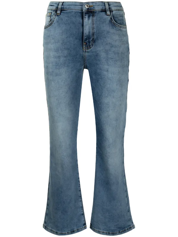TWINSET blue faded cropped jeans for 