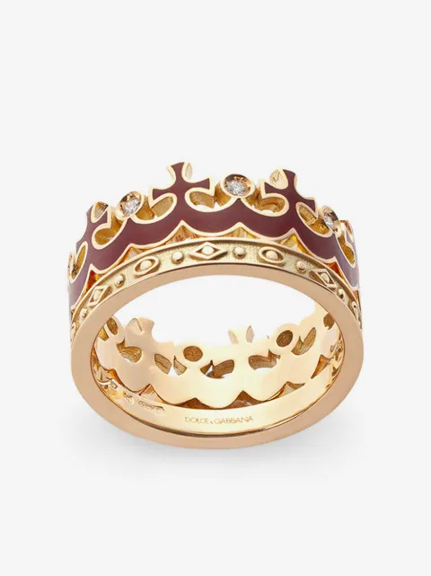 Dolce & Gabbana 18K yellow gold Royal diamond ring