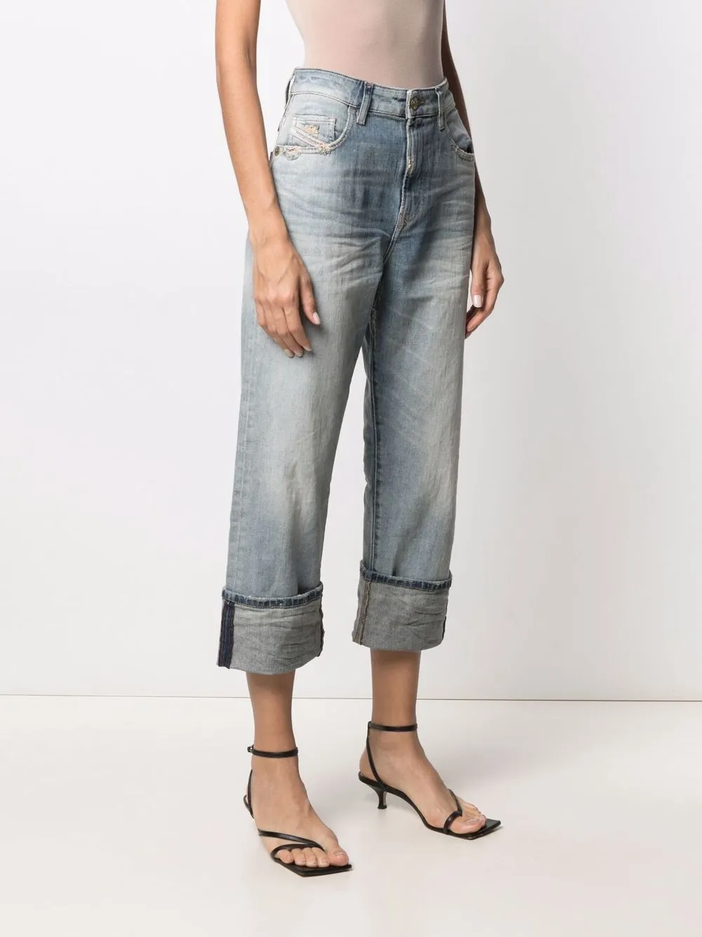  Diesel Gerade D Reggy Cropped Jeans   Blau 
