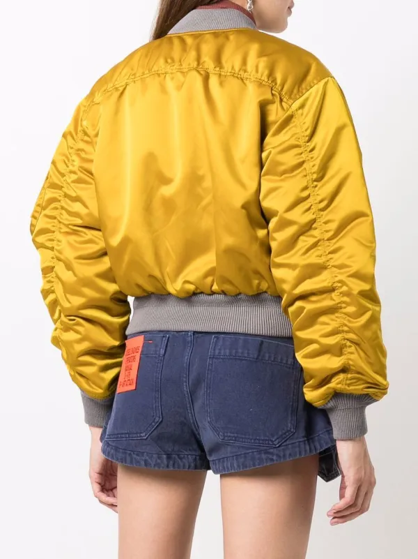 yellow cropped jacket