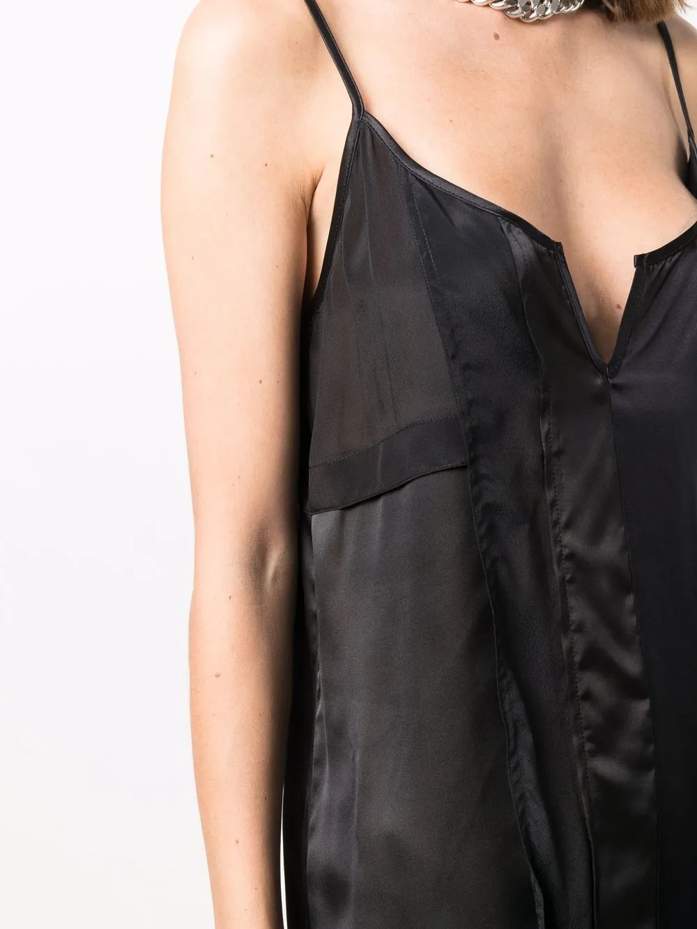 фото Diesel атласное платье-комбинация со вставками