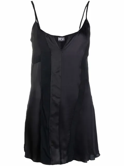 Diesel robe-nuisette en satin à design à empiècements