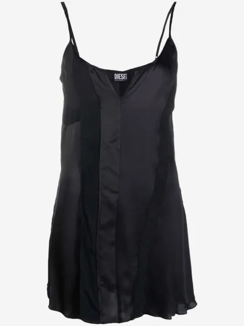 Diesel slip-kjole i satin med paneler