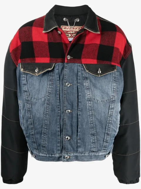 Diesel patch-work bomber jacket