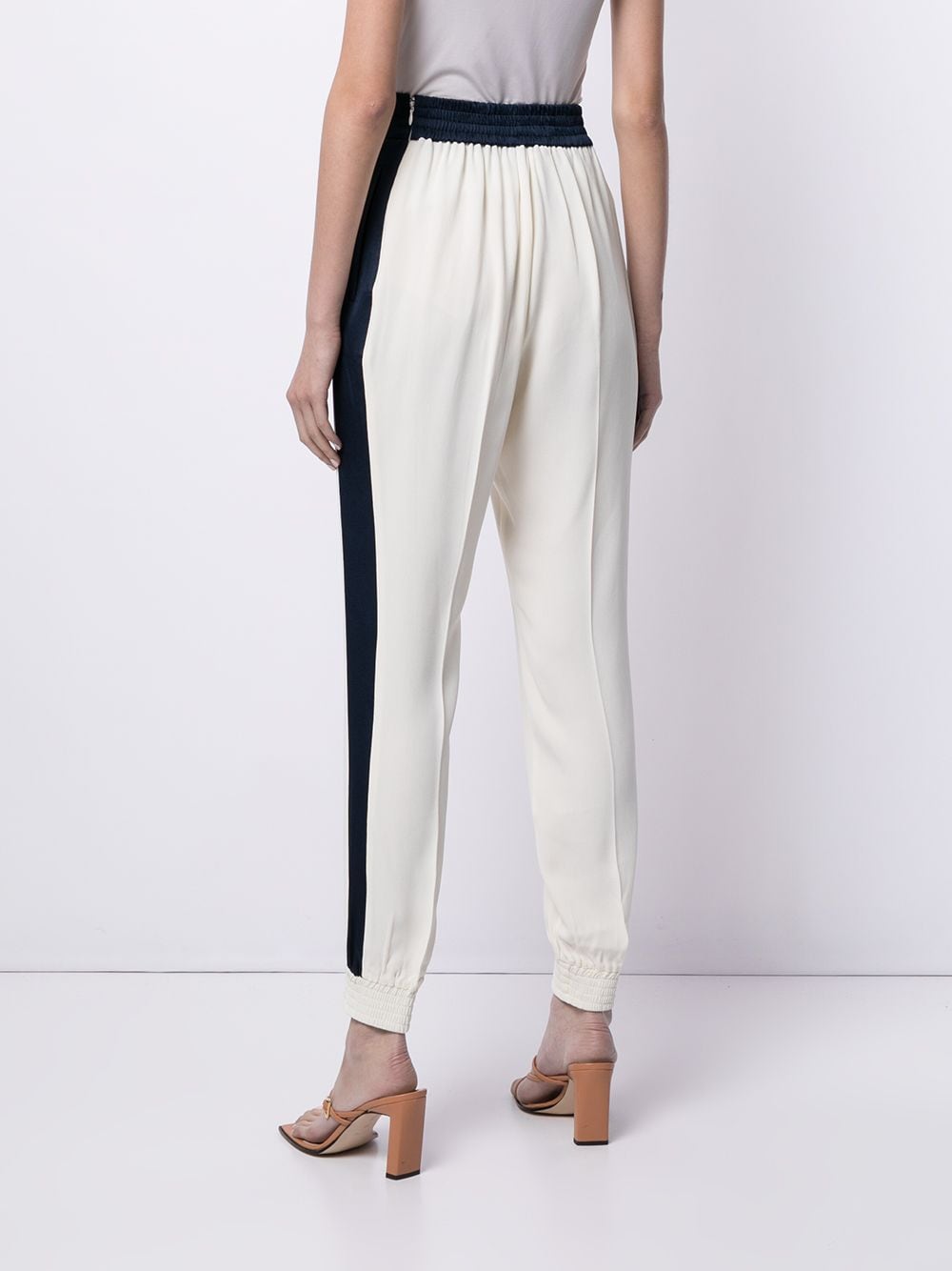 Shop Twinset Pressed-crease Slip-on Trousers In Weiss