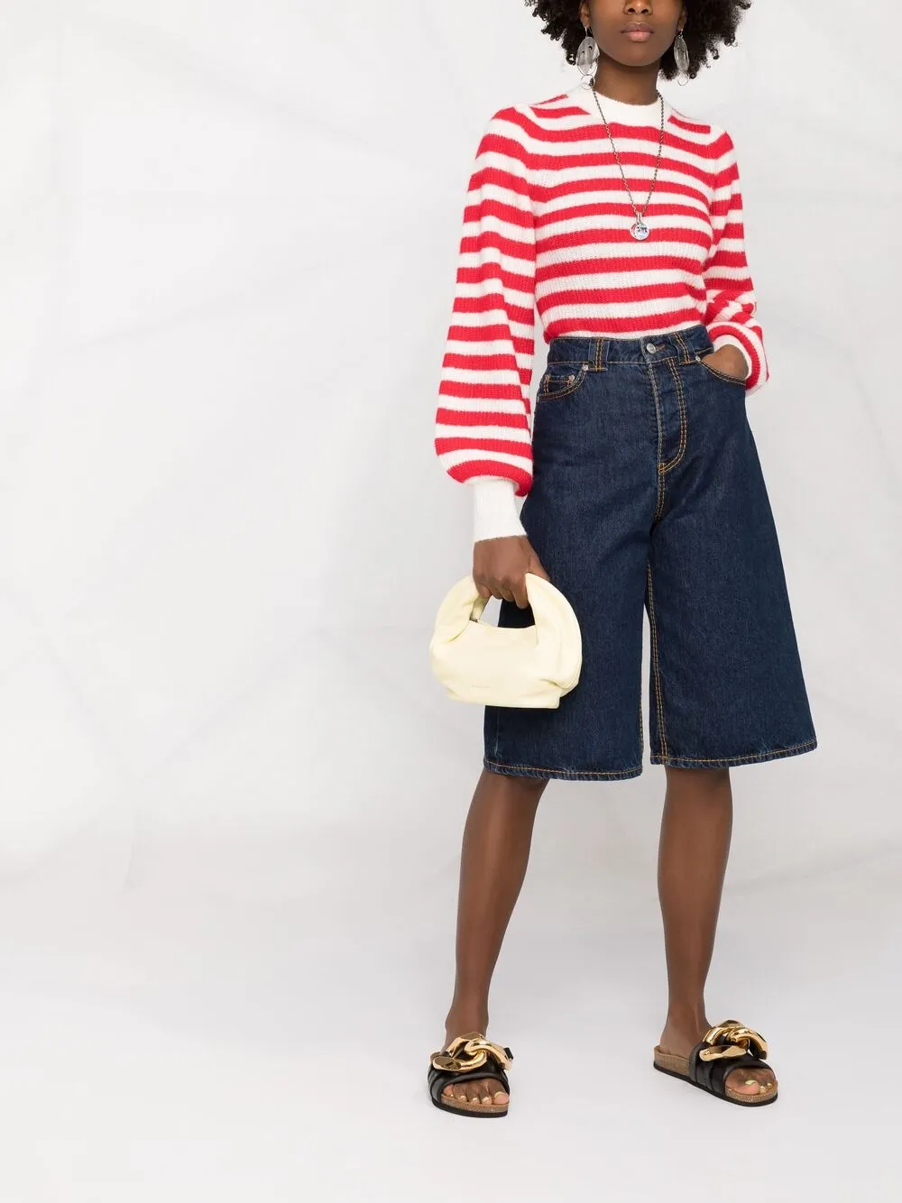 Image 2 of GANNI striped knitted jumper