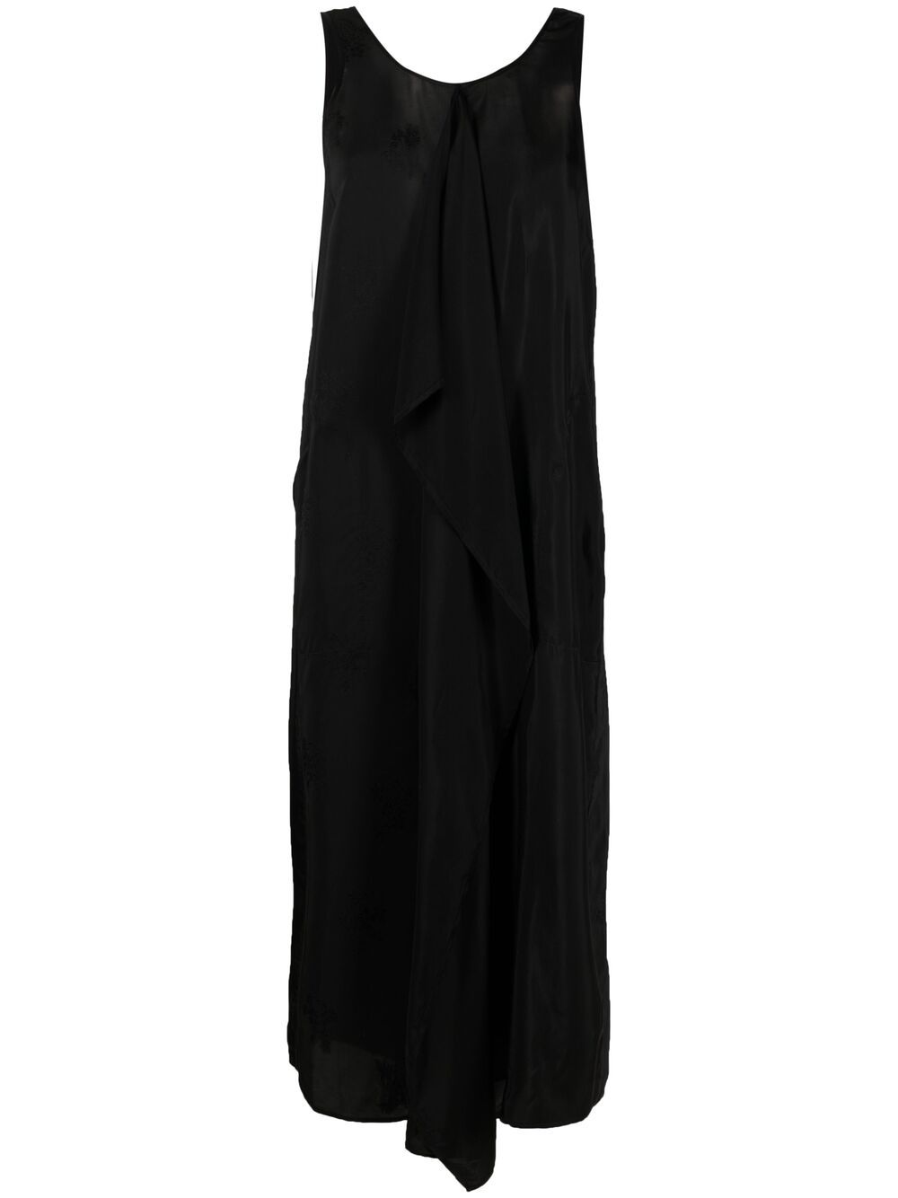 Uma Wang Sleeveless Floral-jacquard Drape Dress In Black